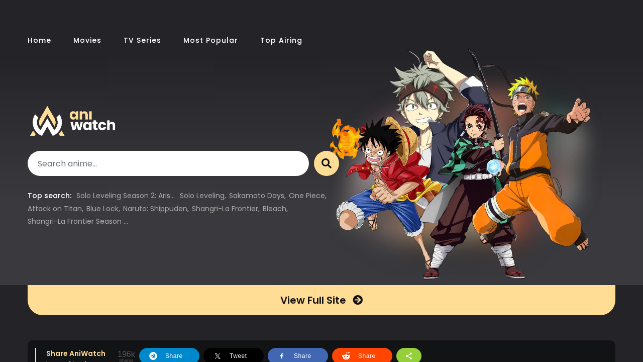 page d'accueil de aniwatch