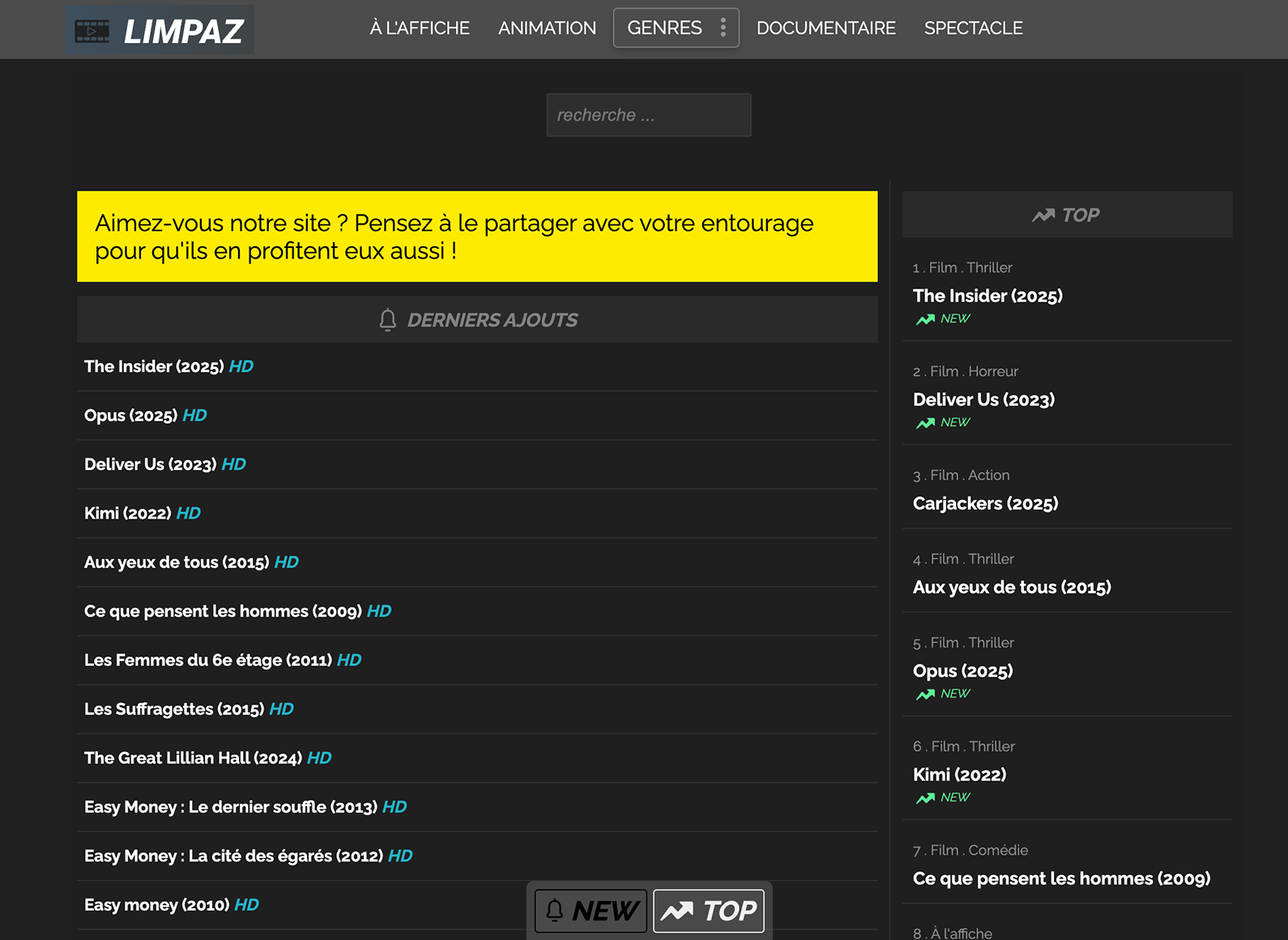 page d'accueil de limpaz