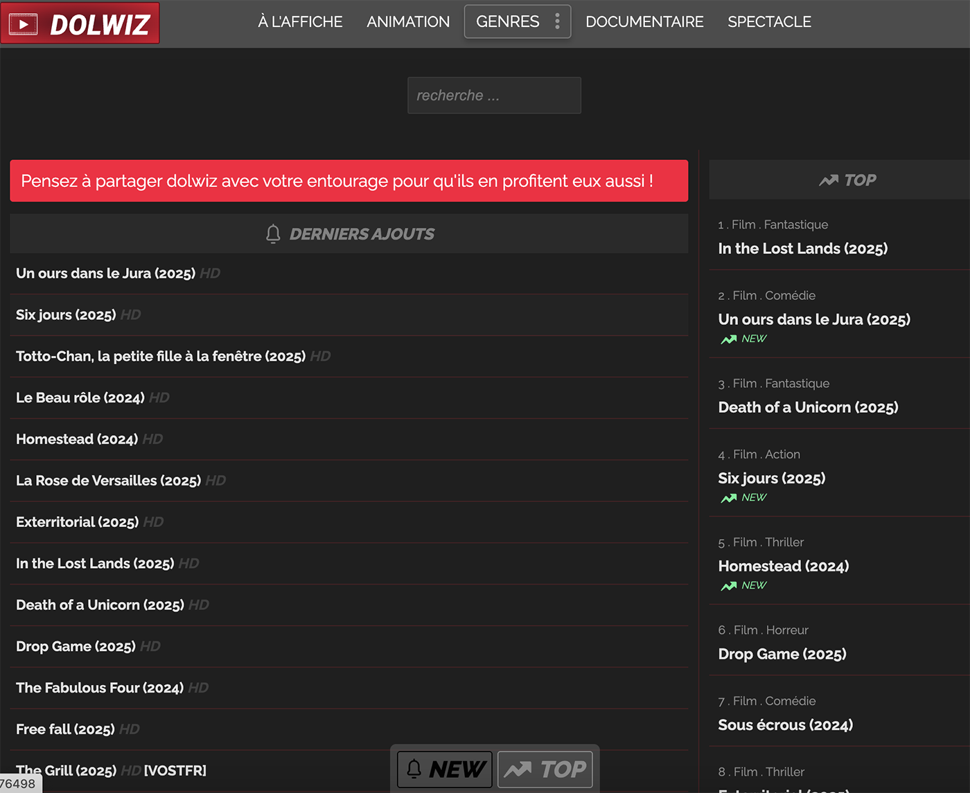 page d'accueil de dolwiz