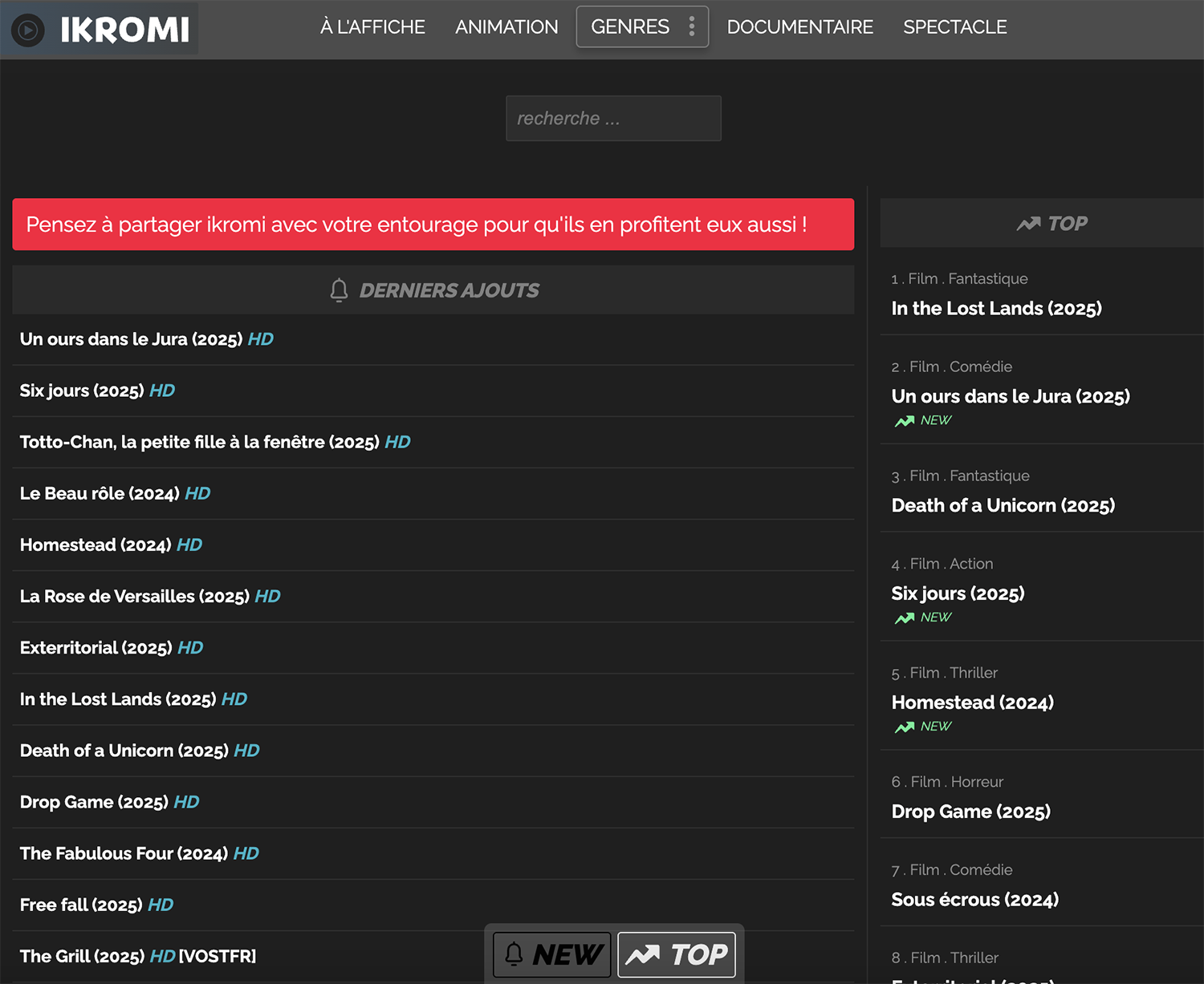 page d'accueil de ikromi