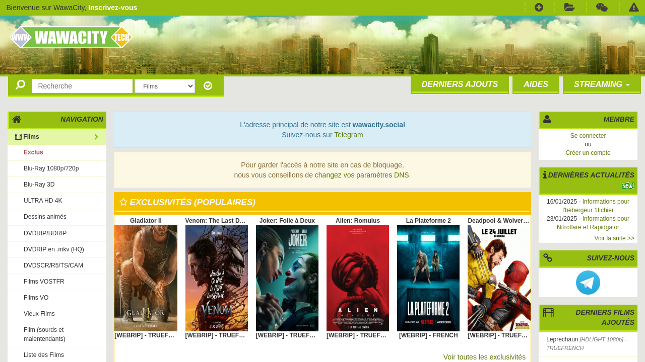 page d'accueil de wawacity