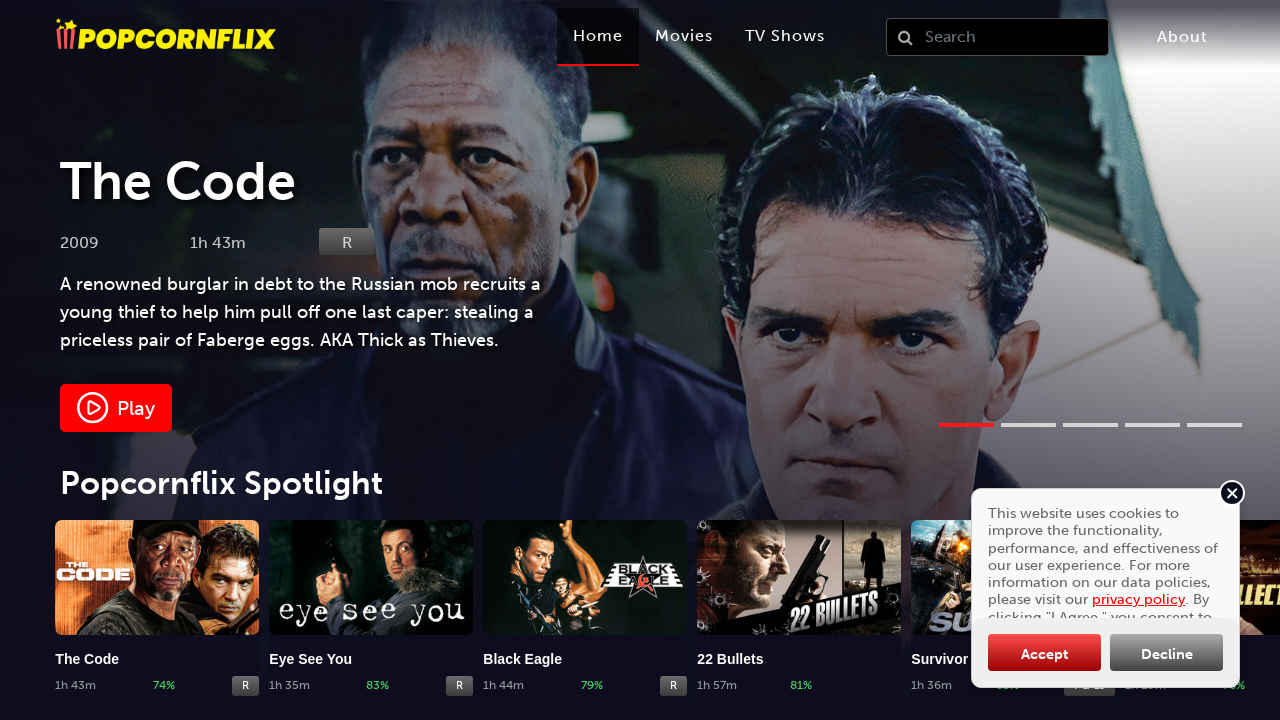 page d'accueil de popcornflix