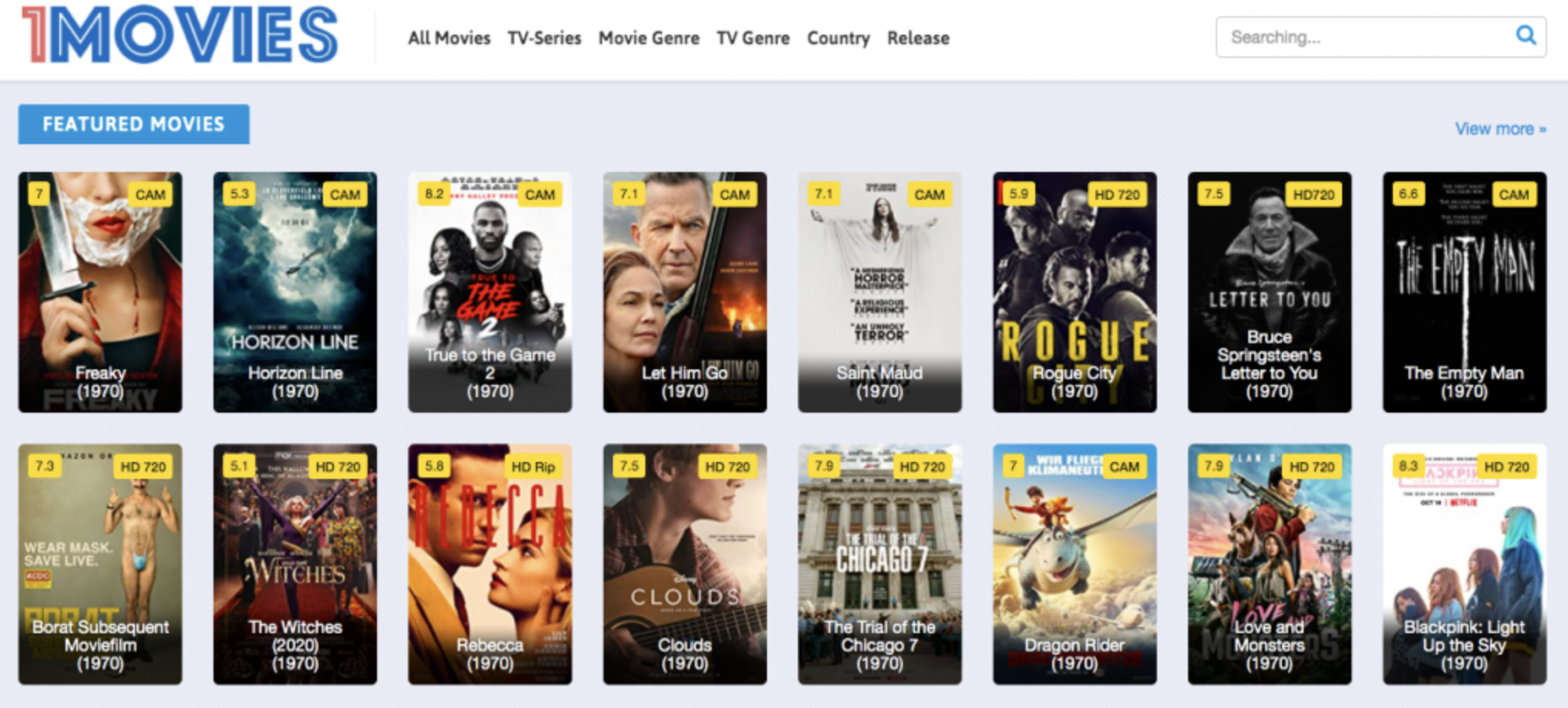 page d'accueil de 1movies (vo)